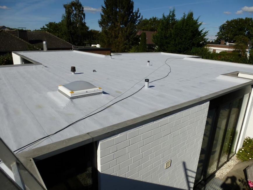 Roof renovation with liquid plastic - roof is ready