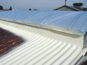 Image - Roof renovation: corrugated metal sheet, sealing of skylight dome