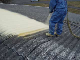 Roof renovation: foamed Eternit roof