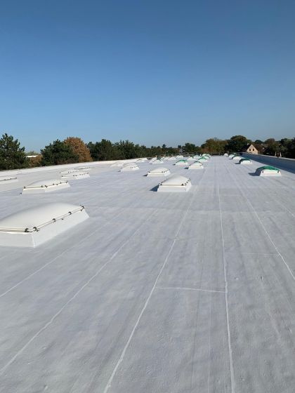 Finished roof waterproofing with PURELASTIK
