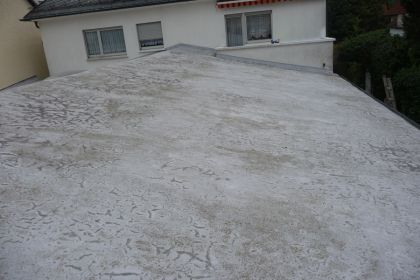 Old foam roof before roof renovation