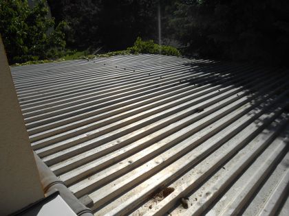 Trapezoidal sheet before roof renovation